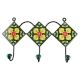 Forest Green Floral Ceramic Tile Hook